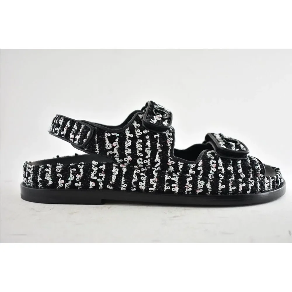 CHANEL CC tweed dad sandals, US 9 - Picture 2 of 15